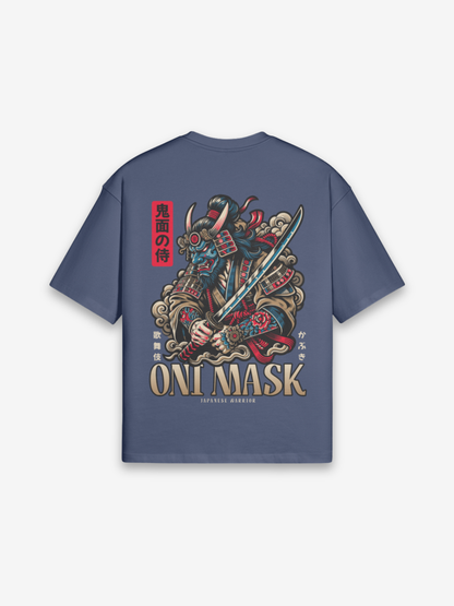 Oni-Maske T-Shirt - 鬼の面 — Farbvariante weiß