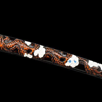 Lila Klinge Katana - パープル — Saya und Griff Detail mit Beschlägen