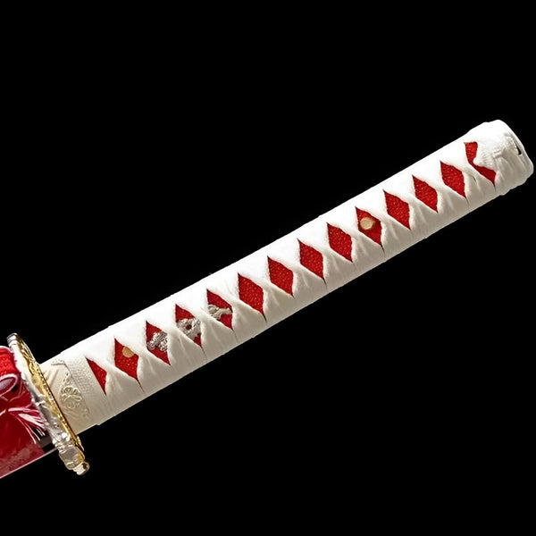 Rote Klinge Katana - ブレード — Saya und Griff Detail mit Beschlägen