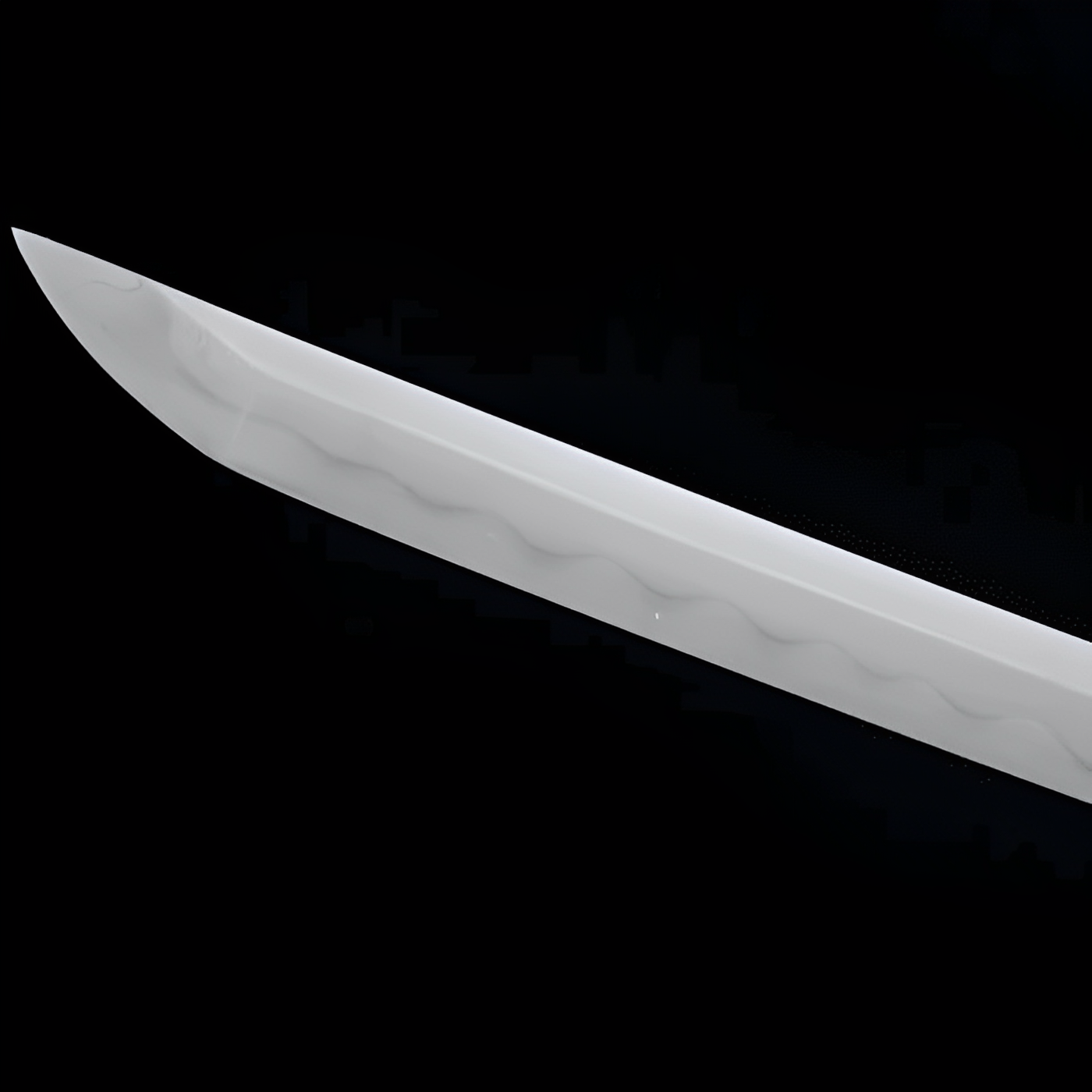 Ryujin Katana auf Holzständer mit 武-Kanji und echter Stachelrochen-Saya