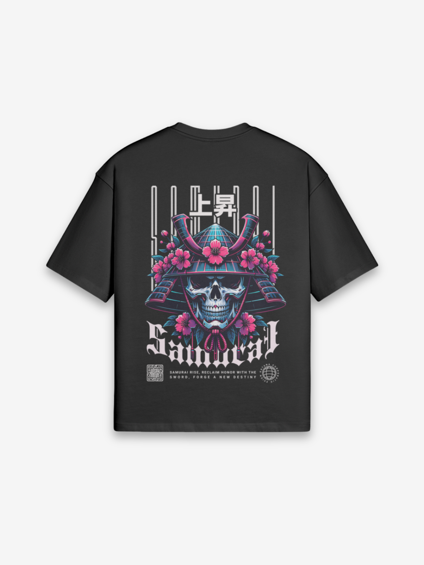 Samurai Kopf T-Shirt - 本部 — Vorderansicht