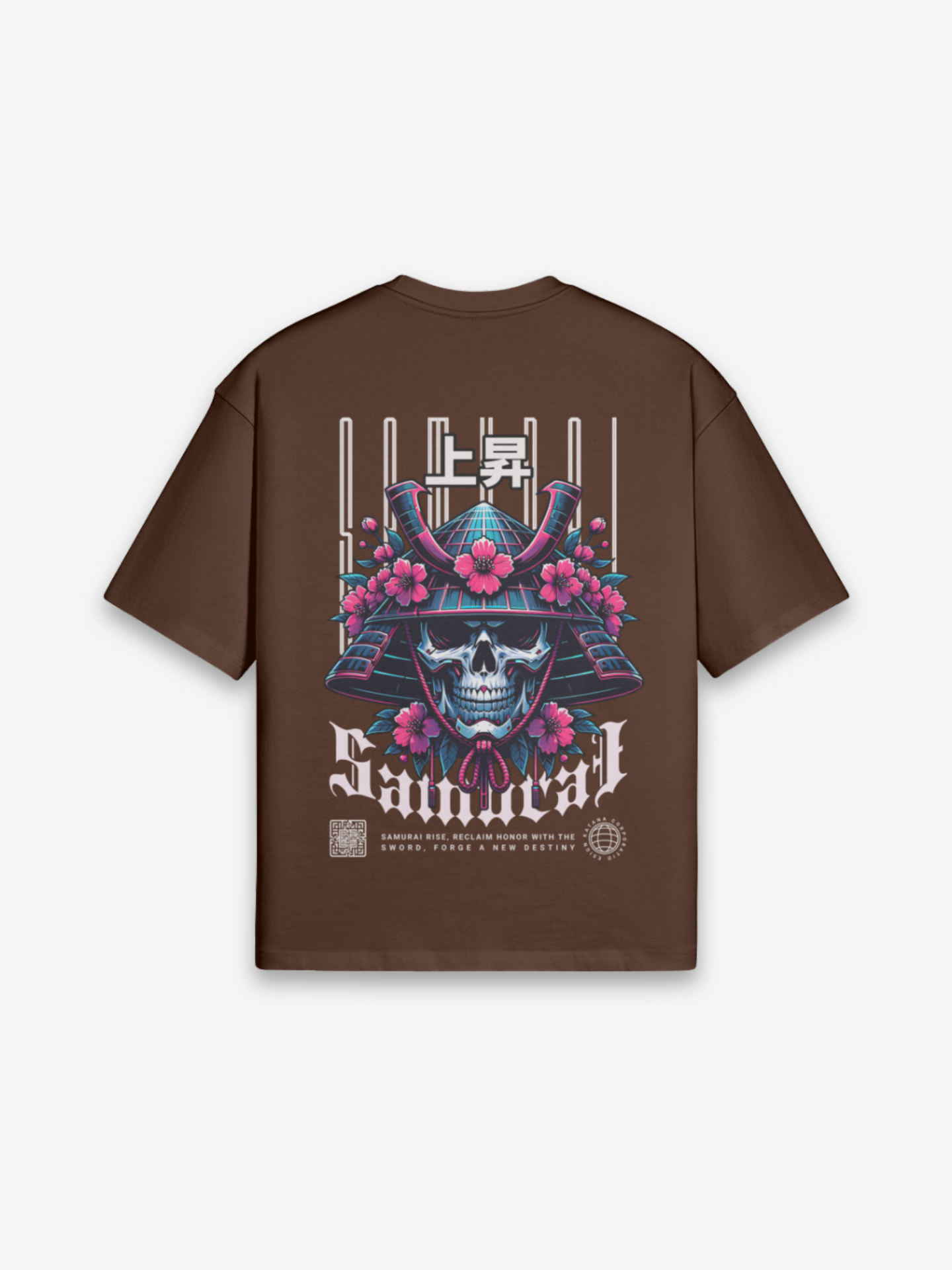 Samurai Kopf T-Shirt - 本部 — Farbvariante weiß