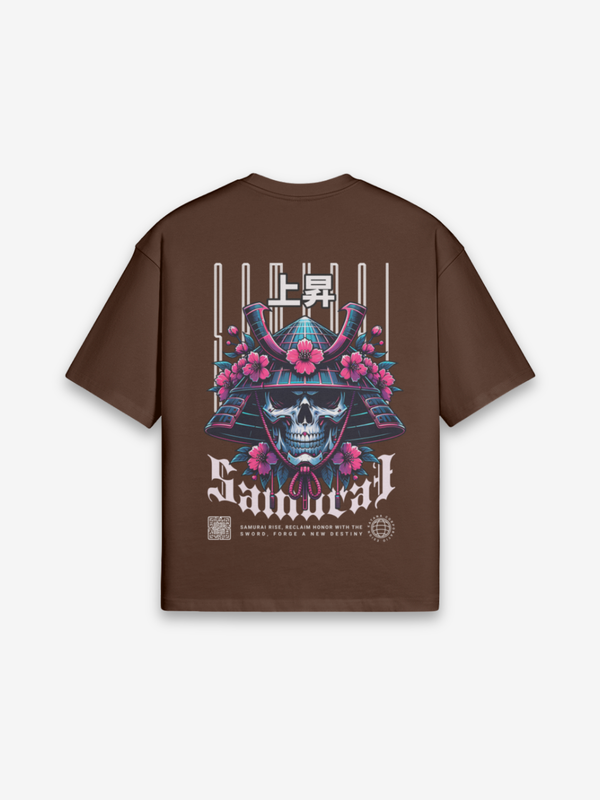 Samurai Kopf T-Shirt - 本部 — Farbvariante weiß
