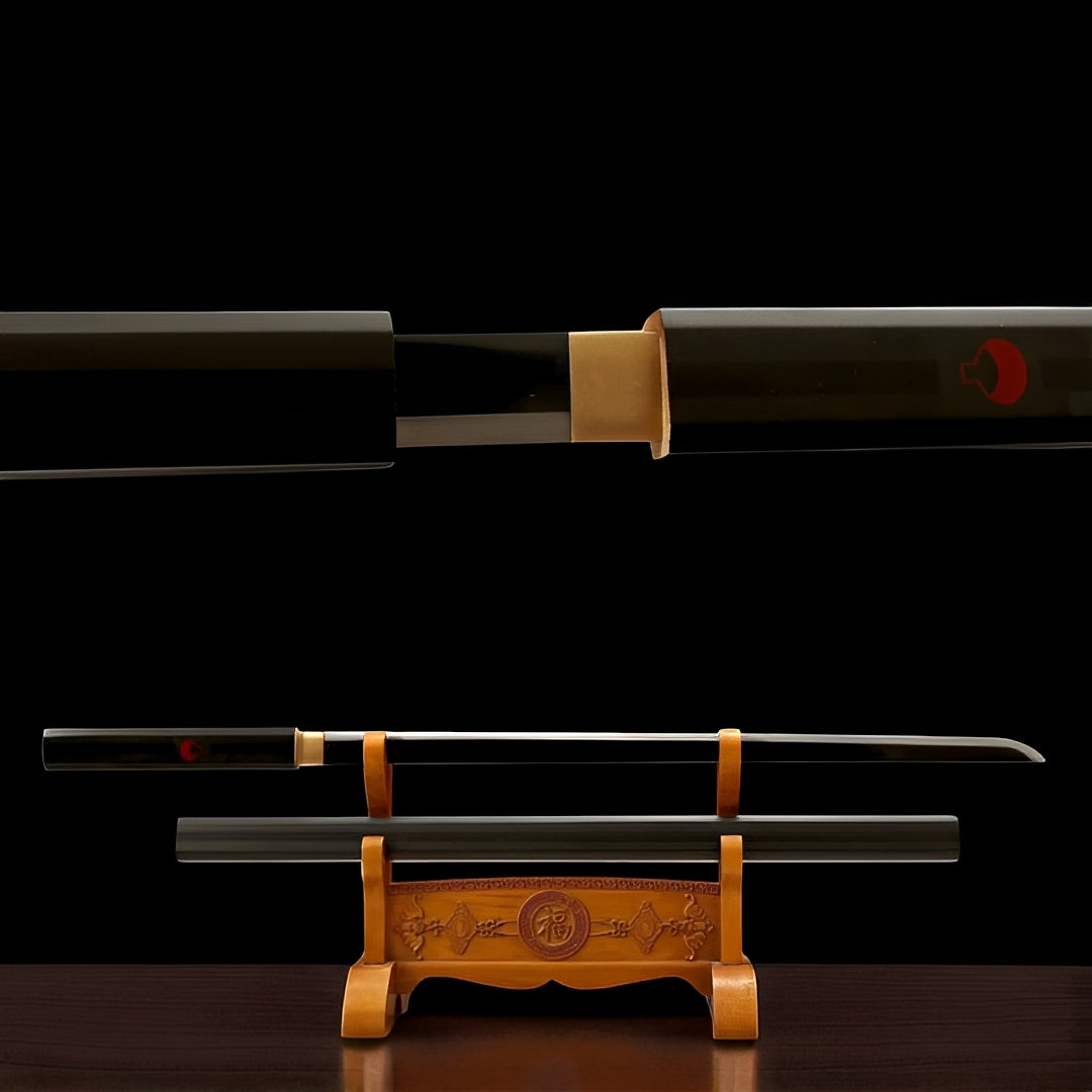 Sasuke Katana (Naruto) - サスケ — Komplett-Ansicht mit Saya und Display-Ständer