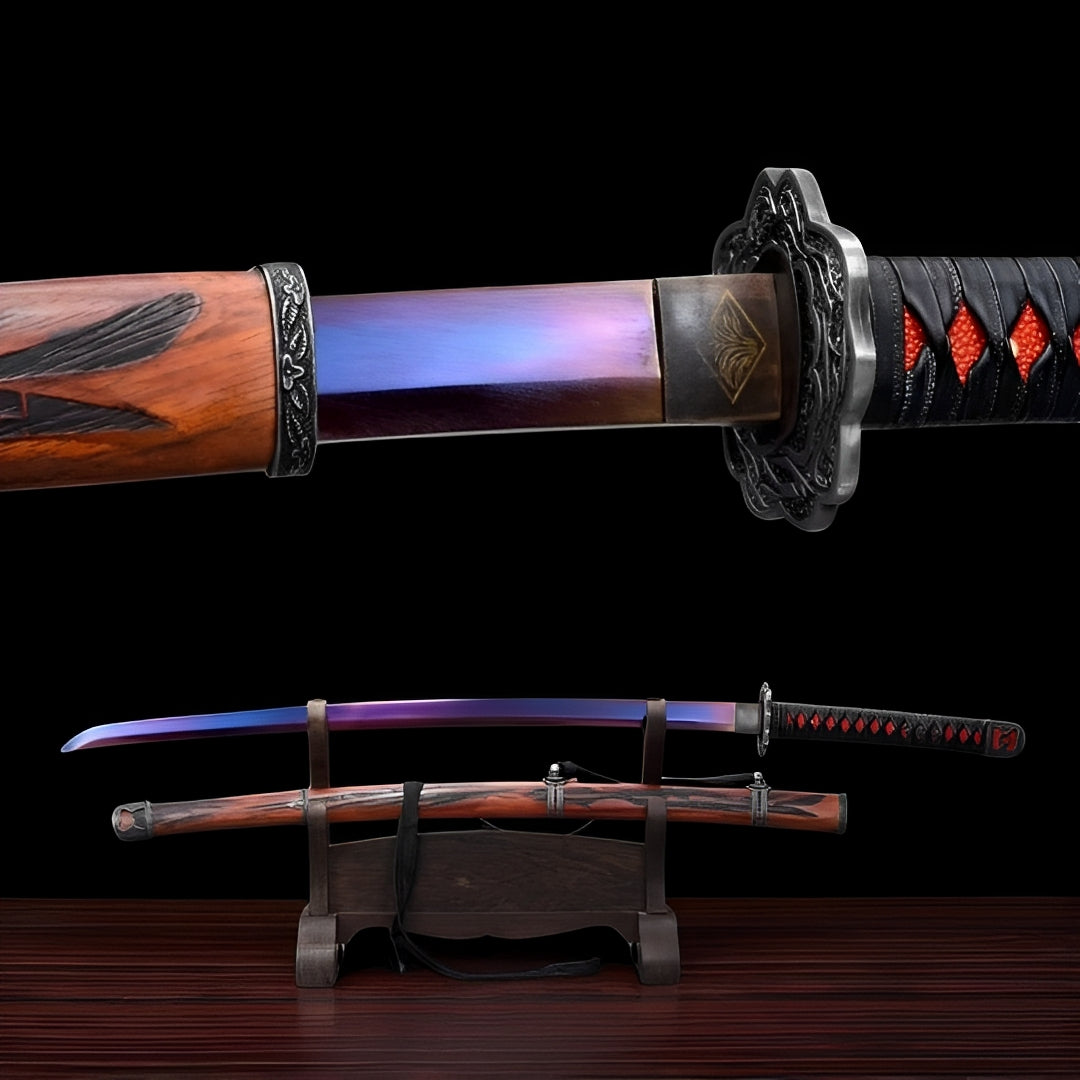 Sekiro Katana (SDT) - セキロ — Komplett-Ansicht mit Saya und Display-Ständer