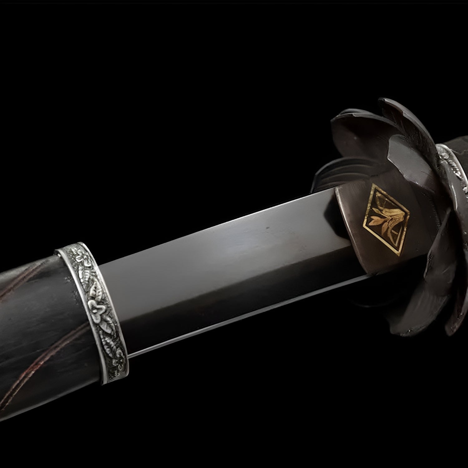 Sekiro Todesklinge Katana - 黒髪刀 — komplettes Set mit Seidenbeutel und Zertifikat