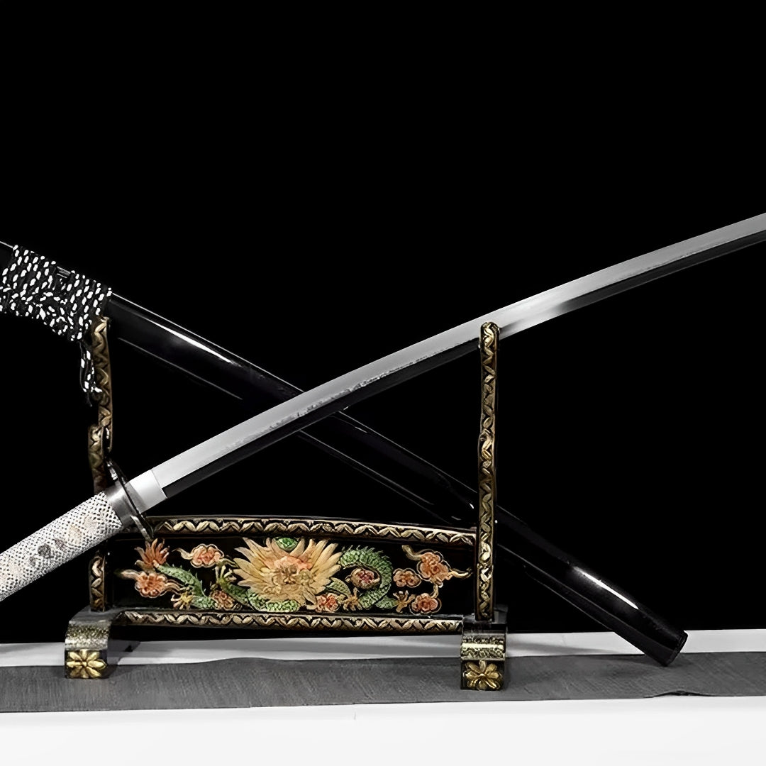 Shirokuro Katana (T10-Stahl & Hamon) - 白黒 — zusätzliches Detail-Foto