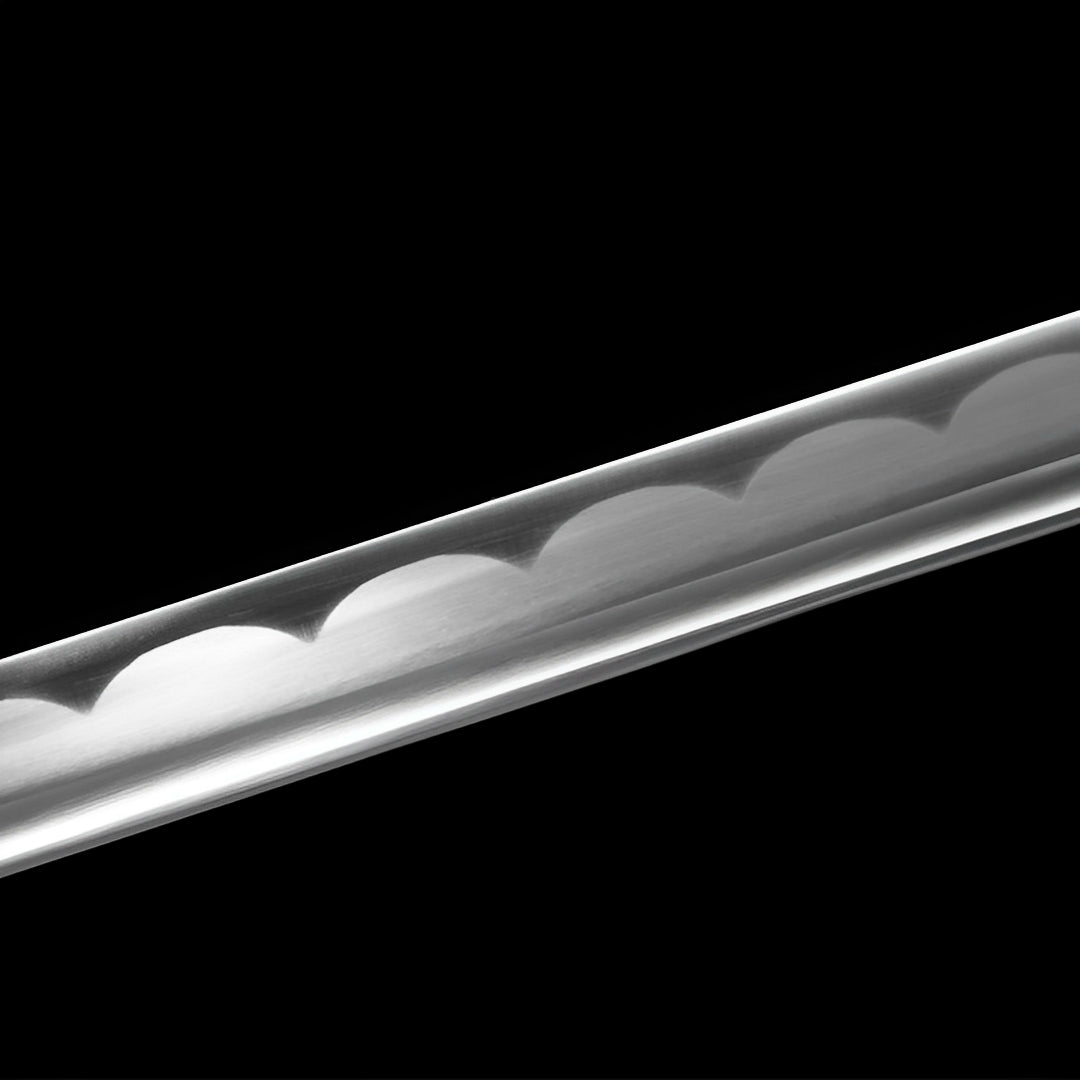 Shizen Ninjato (Kohlenstoffstahl) - 自然 — Griff-Detail mit Ito-Wicklung