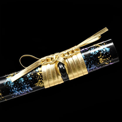 Sternenfall Katana - 星落刀 — Saya und Griff Detail mit Beschlägen
