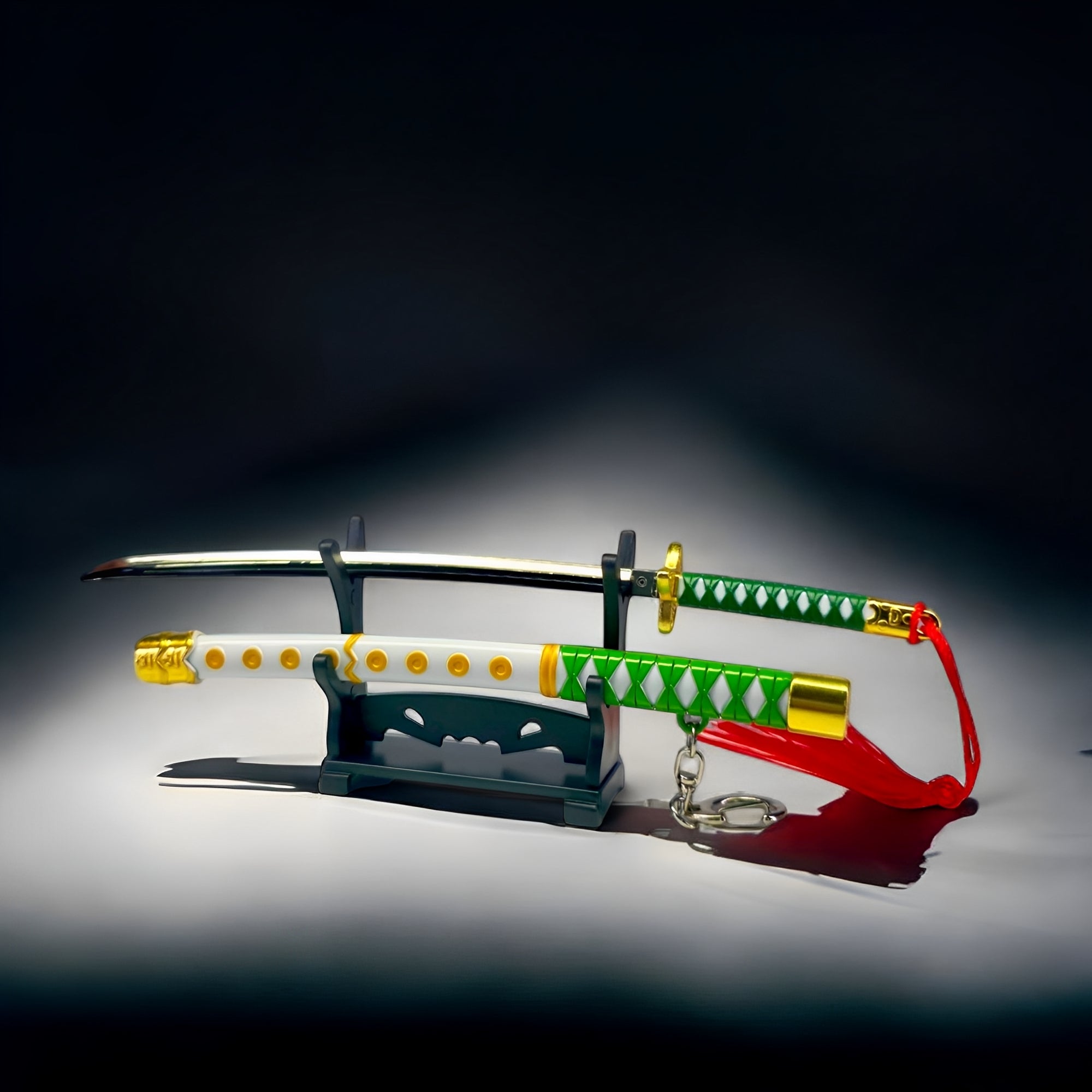 Tashigi Mini-Katana — Komplett-Ansicht auf Display-Ständer