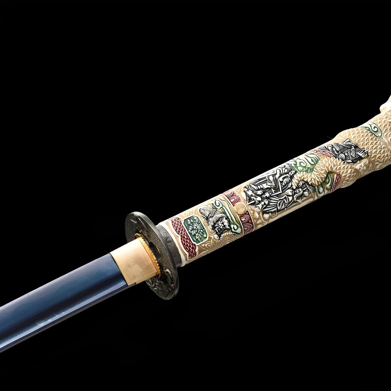 Tentai Drache Katana - 天竜刀 — komplettes Set mit Seidenbeutel und Zertifikat