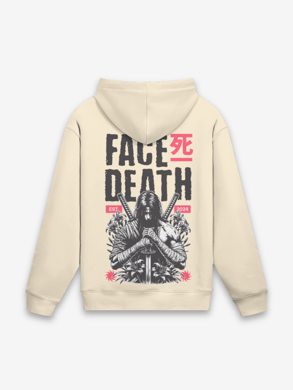 Todesgesicht Hoodie - 死の顔 — Rückansicht mit Grafik-Design