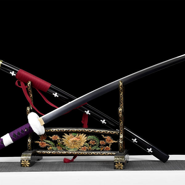 Trafalgar Law Katana (One Piece) - 法 — Tsuba Nahaufnahme und Ito-Wicklung