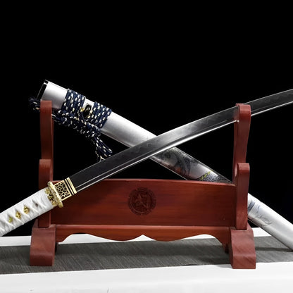 Tsukihana Wakizashi (T10-Stahl) - 月華 — komplettes Tanto-Set Ansicht