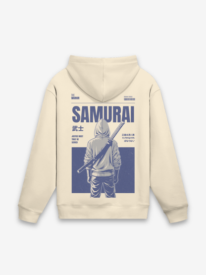 Vintage Samurai Hoodie - 武士 — Rückansicht mit Grafik-Design
