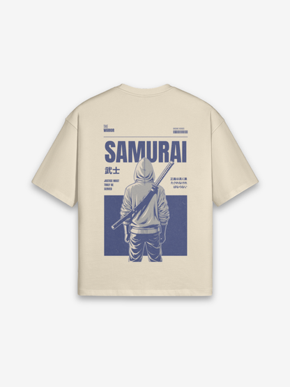 Vintage Samurai T-Shirt - 武士 — Rückansicht mit Grafik-Design