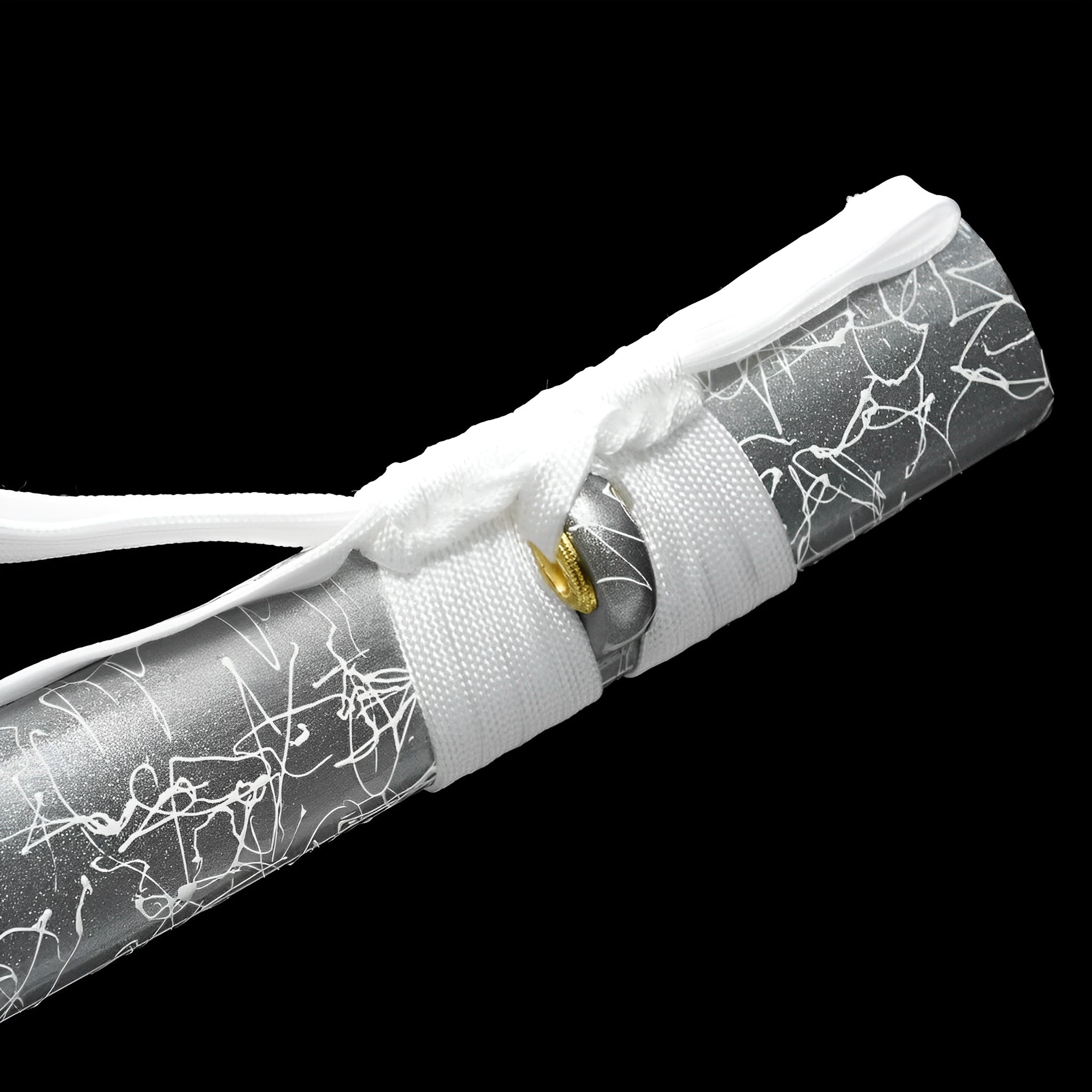 Weißes Katana-Schwert - 白い剣 — Klingen-Detail Nahaufnahme mit sichtbarem Stahl