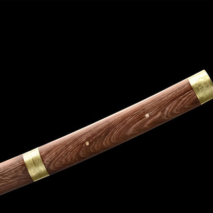 Hölzernes Katana-Schwert - 木製の — Saya und Griff Detail mit Beschlägen