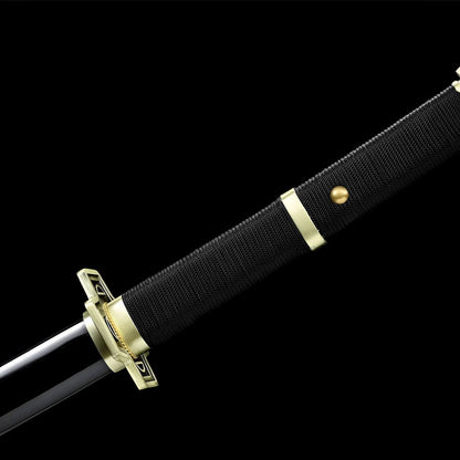 Yubashiri Katana (One Piece) - ユバシリ — Klingen-Detail Nahaufnahme mit sichtbarem Stahl