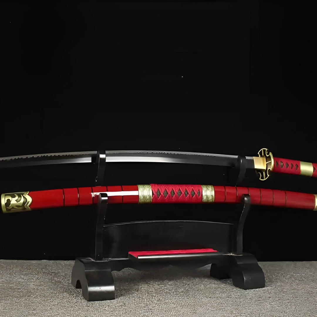 Zoro Katana (One Piece) - キケツ — komplettes Set mit Seidenbeutel und Zertifikat