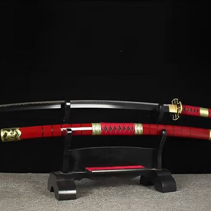 Zoro Katana (One Piece) - キケツ — komplettes Set mit Seidenbeutel und Zertifikat